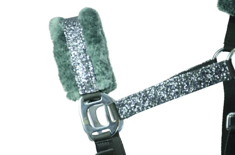 Hy Equestrian Dazzle Head Collar - Gunmetal Grey-1